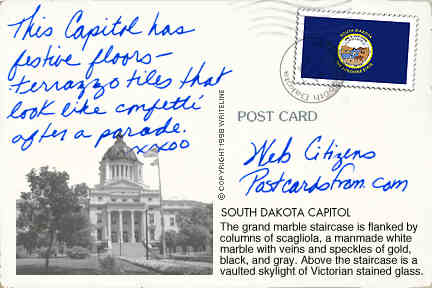 All images Copyright © 1997 - 2000 WriteLine. All Rights Reserved. South Dakota state flag postage stamp