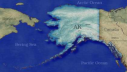 &copy; 1999 WriteLine. Map Alaska