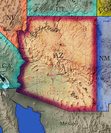 &copy; 1999 WriteLine. Map Arizona