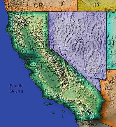 &copy; 1999 WriteLine. Map California