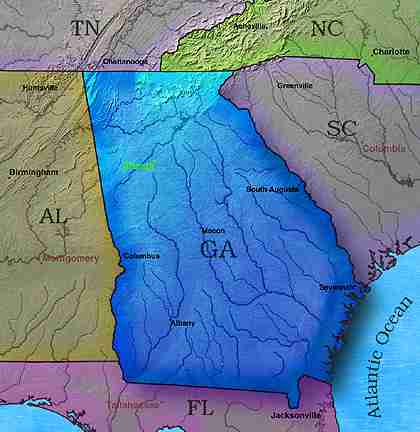 &copy; 2000 WriteLine. Map Georgia
