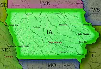 &copy; 1999 WriteLine. Map Iowa