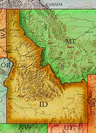 &copy; 1998 WriteLine. Map Idaho
