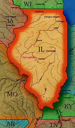 &copy; 1999 WriteLine. Illinois Map