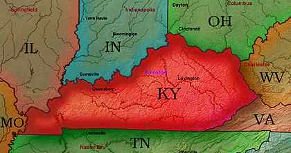 &copy; 1999 WriteLine. Kentucky Map