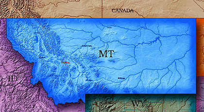 &copy; 2005 WriteLine. Montana Map
