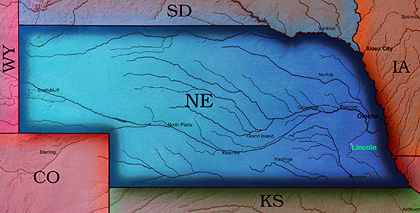 &copy; 1999 WriteLine. Nebraska map