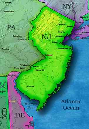 &copy; 1999 WriteLine. New Jersey map