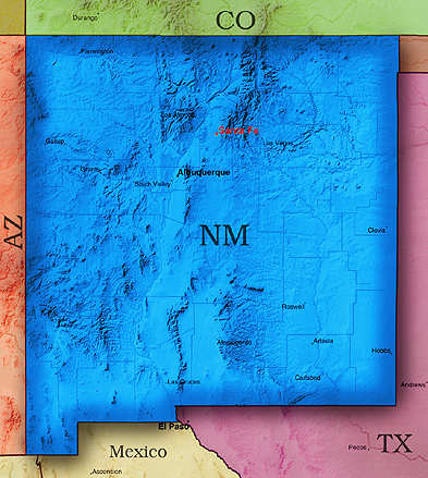&copy; 1998 WriteLine. New Mexico map