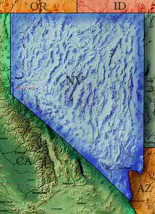 &copy; 1999 WriteLine. Nevada map
