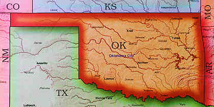 &copy; 1998 WriteLine. Oklahoma map
