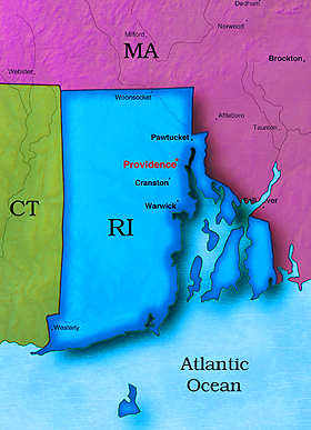 &copy; 2005 WriteLine. Rhode Island Map