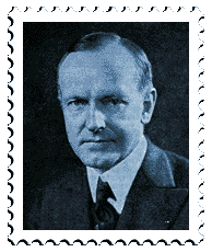 Copyright &copy; 1997 WriteLine. All Rights Reserved. John Calvin Coolidge stamp