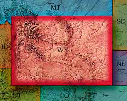 &copy; 1999 WriteLine. Wyoming map