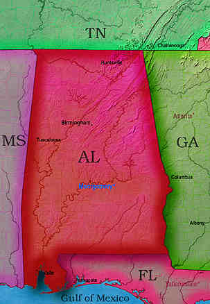 © 2000 WriteLine. Map Alabama