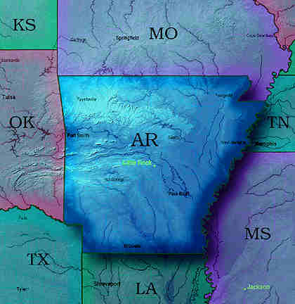 © 1998 WriteLine. Map Arkansas