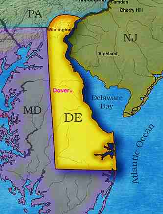 © 2000 WriteLine. Map Delaware