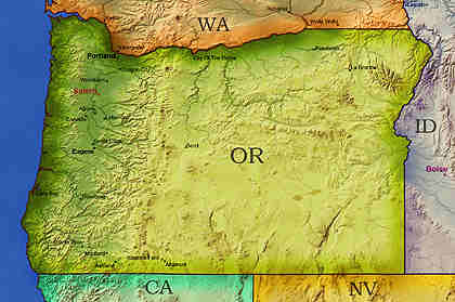 © 1998 WriteLine. Oregon map