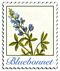© 1999 WriteLine. Bluebonnet stamp