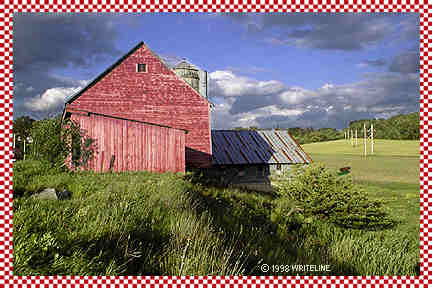 All images Copyright © 1997 - 2000 WriteLine. All Rights Reserved. Red Barn postcard