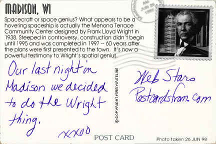 All images Copyright © 1997 - 2000 WriteLine. All Rights Reserved. Frank Lloyd Wright postage stamp