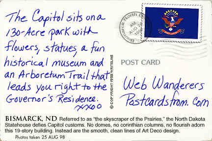 All images Copyright © 1997 - 2000 WriteLine. All Rights Reserved. North Dakota state flag postage stamp