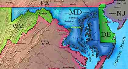 © 2000 WriteLine. Maryland map