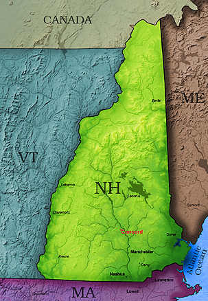 © 2005 WriteLine. New Hampshire Map