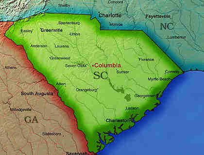 © 2000 WriteLine. South Carolina map