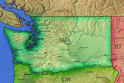 © 1998 WriteLine. Washington map